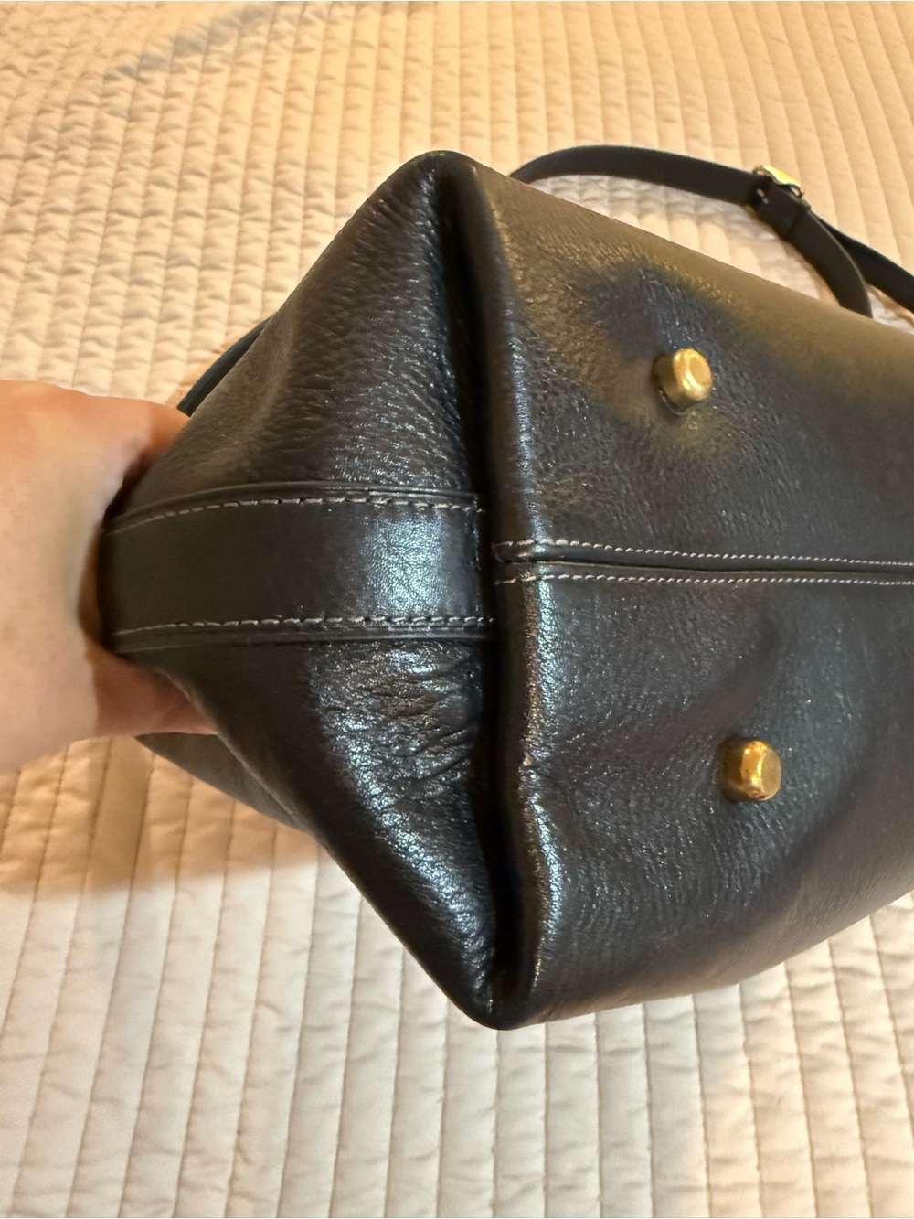 Coach Empire 40 Black Leather Satchel with Gold Hardware - Picture 9 of 10